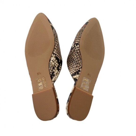 NWT Madewell Leather Snakeskin Embossed Flat Mules Shoes Size 6.5 - Picture 10 of 10